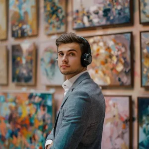 creativity in sales shown by a salesman in an art gallery