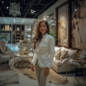High Ticket Sales Industries: 44 Lucrative Markets 7 a salesperson standing in a showroom dedicated to the luxury interior design high ticket industry